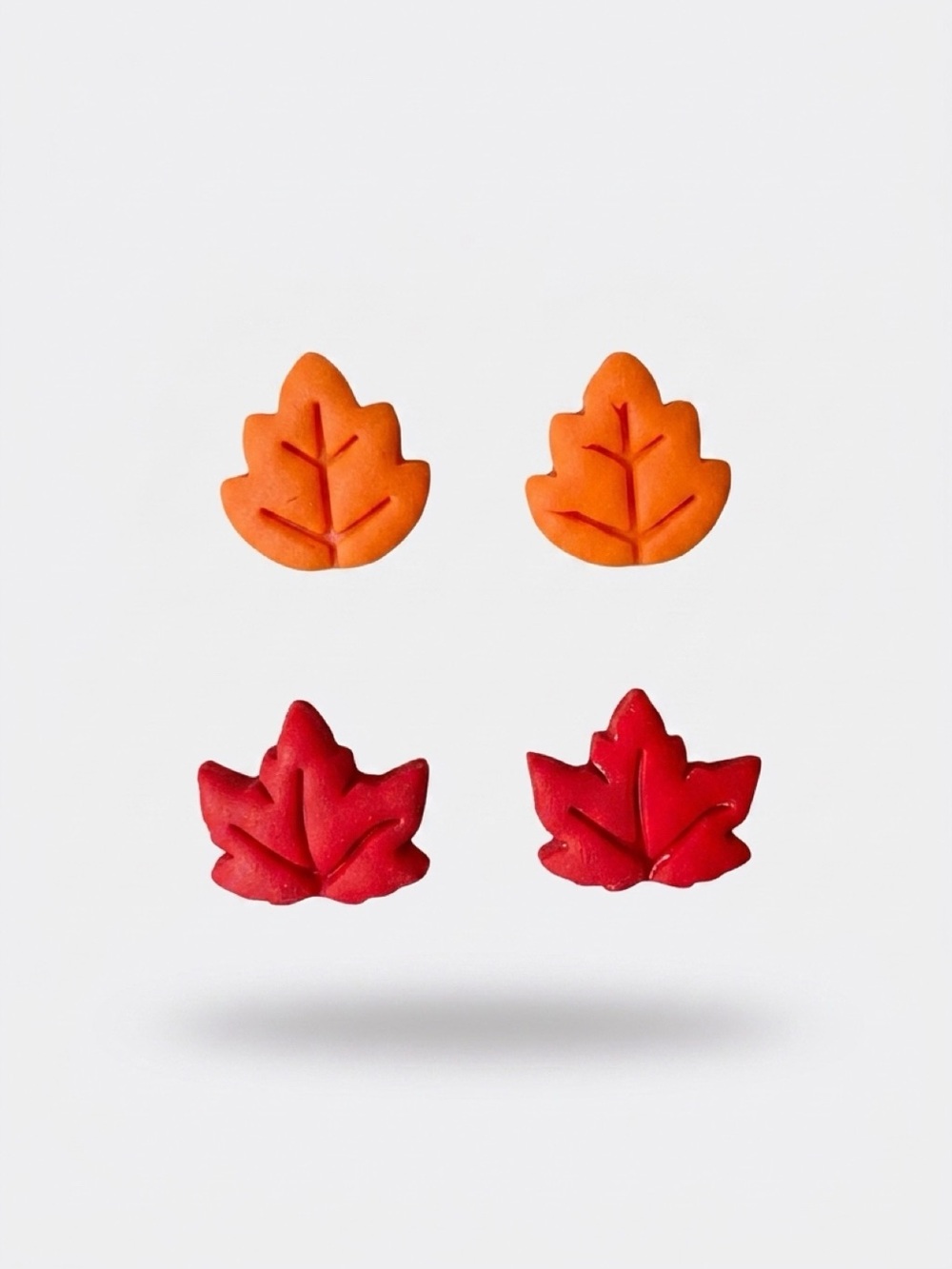 Fall Leaf Polymer Clay Stud Earrings